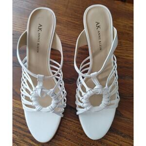 Anne Klein Strappy White Stiletto Heels 8M Wedding Summer Events